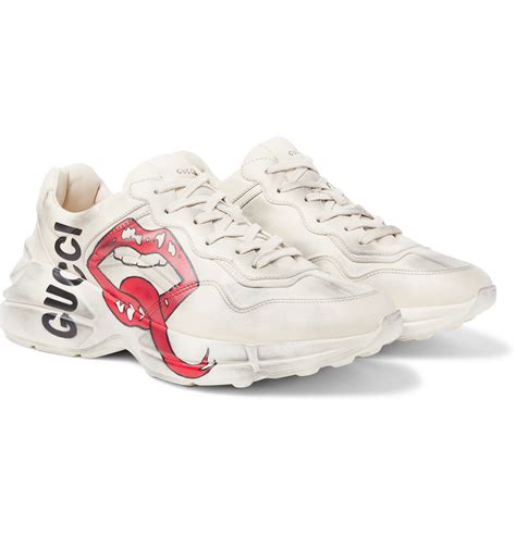 gucci sneakers distressed|gucci rhyton distressed sneakers.